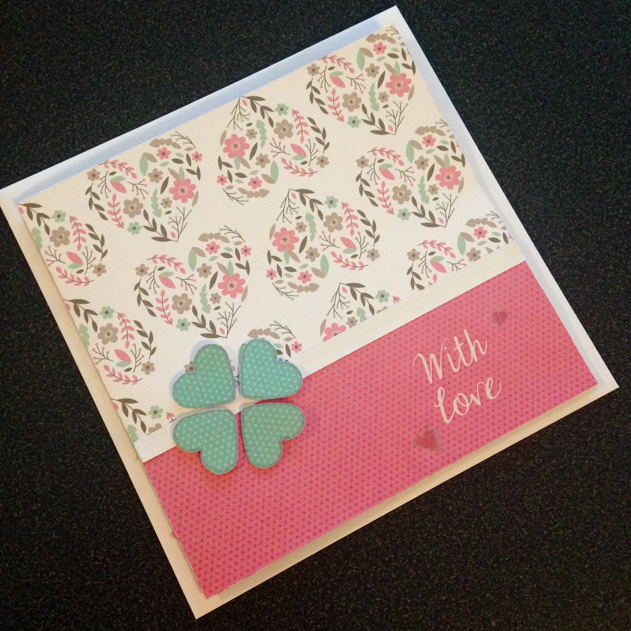 Carte anniversaire fait main with love