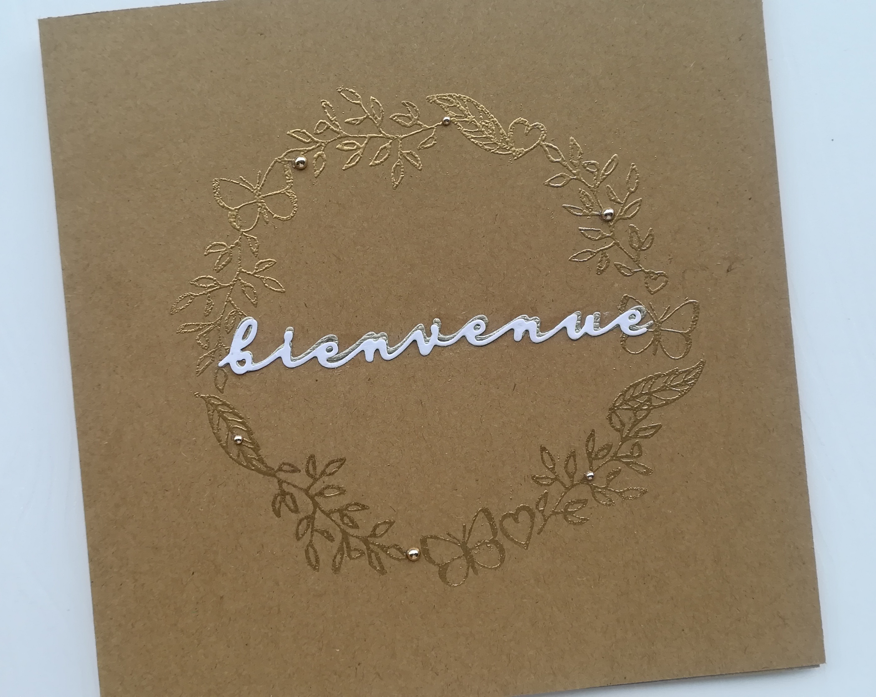 Carte bienvenue, faite main